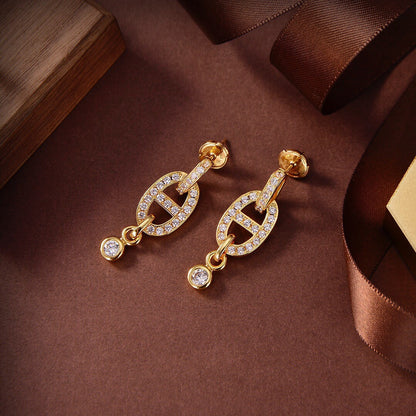 [Moco]HM CHAINE DIAMOND EARRINGS