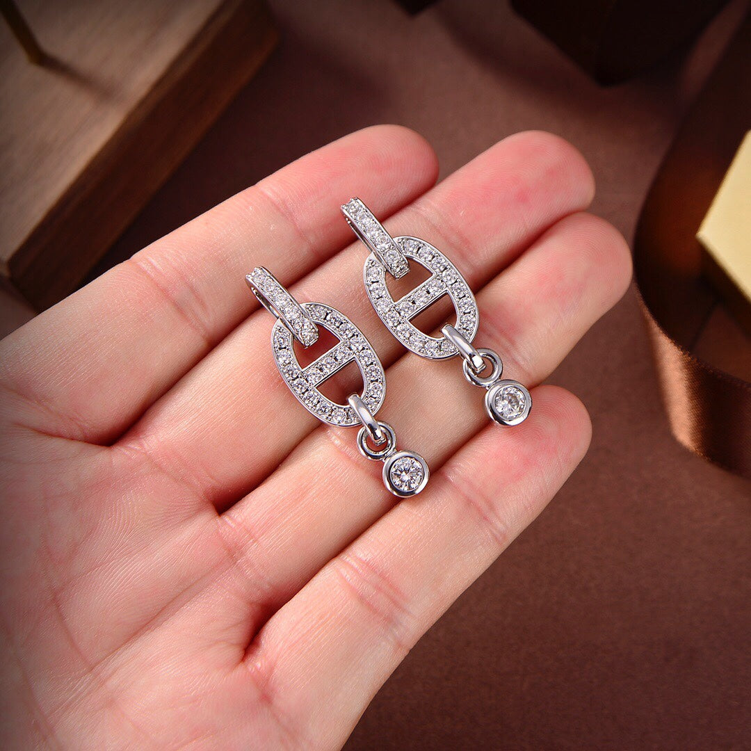 [Moco]HM CHAINE DIAMOND EARRINGS