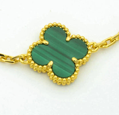 [Moco]CLOVER  5 MOTIF MALACHITE DIAMOND BRACELET