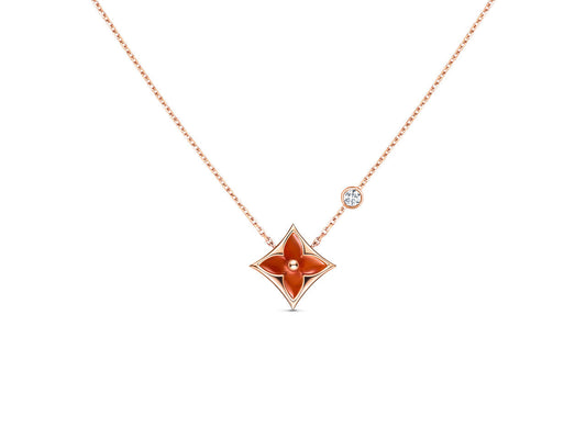 [Moco]STAR NECKLACE PINK GOLD 1 DIAMOND