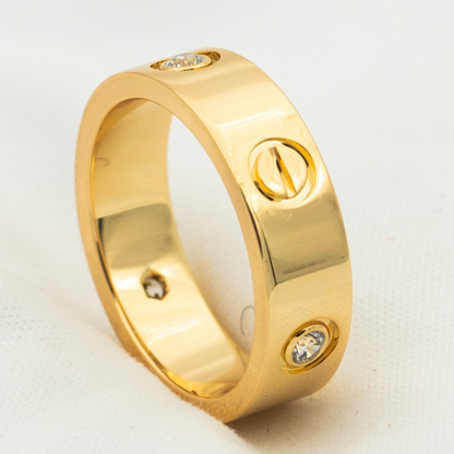 [Moco]LOVE RING 5.5MM 3 DIAMONDS PINK GOLD