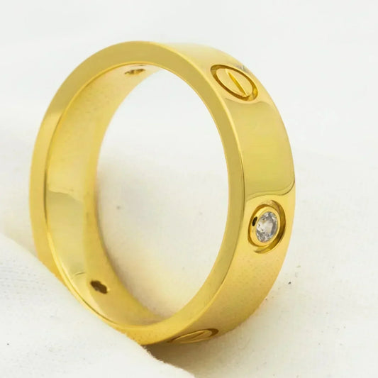 [Moco]LOVE RING 5.5MM 3 DIAMONDS GOLD