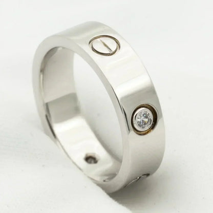 [Moco]LOVE RING 5.5MM 3 DIAMONDS SILVER