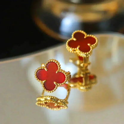 [Moco]CLOVER MEDIUM 1 MOTIFS CARNELIAN  EARRINGS