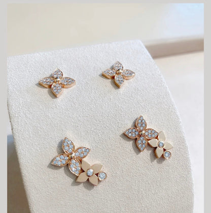 [Moco]STAR BLOSSOM STUD EARRINGS PINK GOLD DIAMONDS