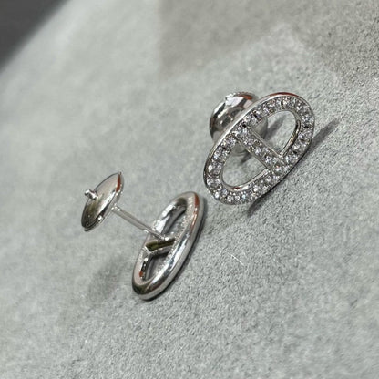 [Moco]HM FULL DIAMOND PIG NOSE STUD EARRINGS