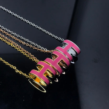 [Moco]H NECKLACE PINK