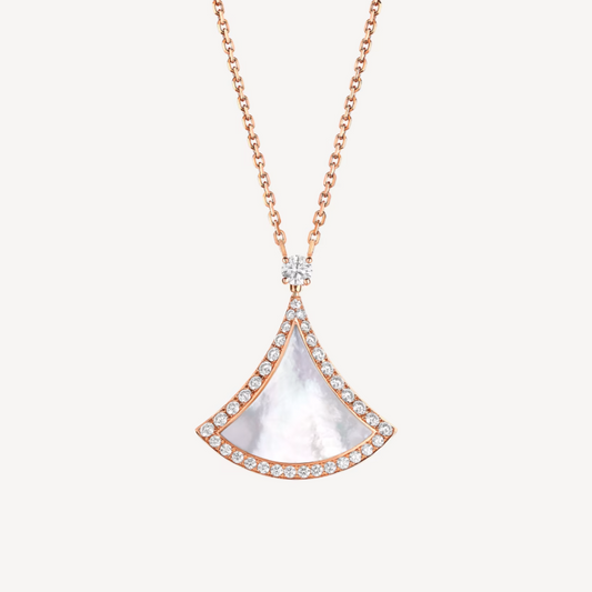 [Moco]DREAM MOP DIAMOND PAVED PINK GOLD NECKLACE