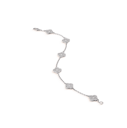 [Moco]CLOVER 6 MOTIF SILVER DIAMOND BRACELET