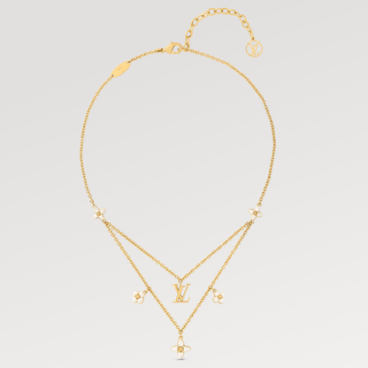 [Moco]FLOWERGRAM GOLD MOP DOUBLE ROW NECKLACE