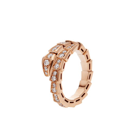 [Moco]SERPENTI RING PINK GOLD DIAMOND PAVED 4MM