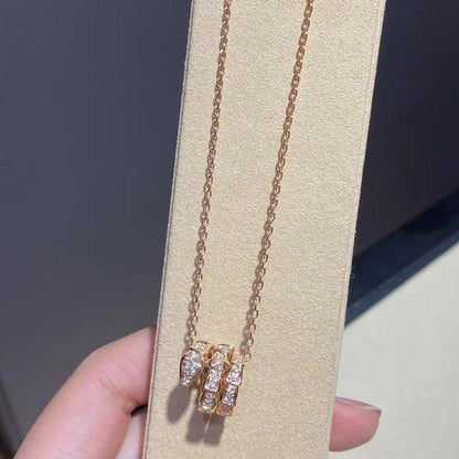 [Moco]SERPENTI PINK GOLD NECKLACE DOUBLE RING DIAMOND