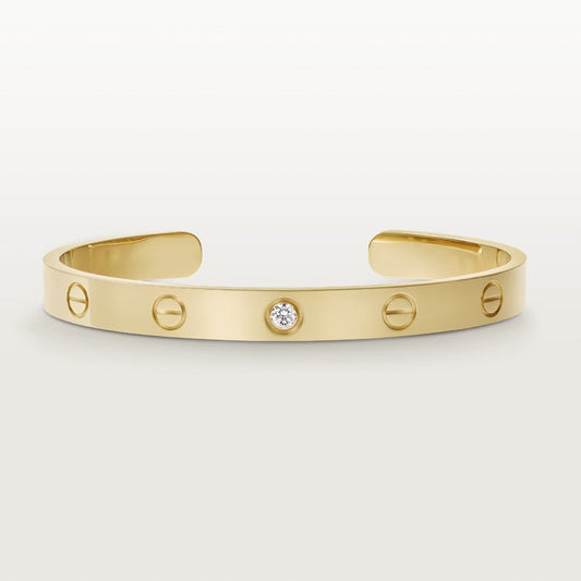 [Moco]LOVE BRACELET 6.1MM 1 DIAMOND OPEN CUFF