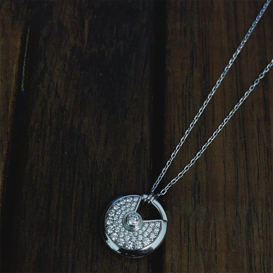 [Moco]AMULETTE SILVER FULL DIAMOND NECKLACE