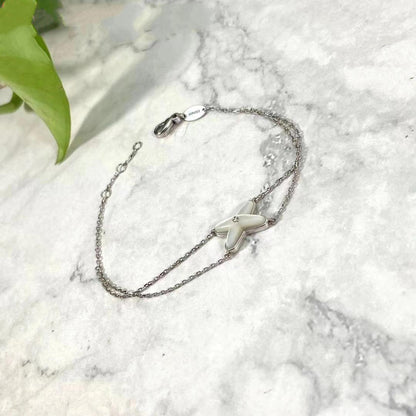 [Moco]JEUX BRACELET WHITE MOP SILVER 1 DIAMOND