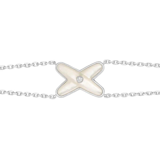 [Moco]JEUX BRACELET WHITE MOP SILVER 1 DIAMOND