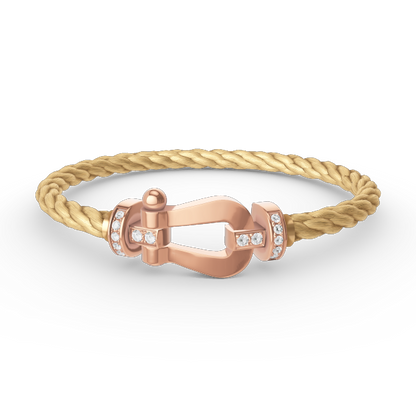 [Moco]FORCE LARGE HORSESHOE HALF DIAMOND BRACELET ROSE GOLD