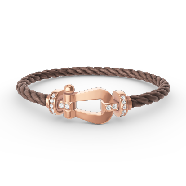 [Moco]FORCE LARGE HORSESHOE HALF DIAMOND BRACELET ROSE GOLD