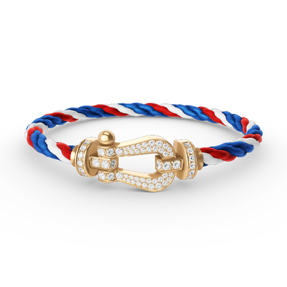 [Moco]FORCE LARGE HORSESHOE FULL DIAMOND BRACELET GOLD