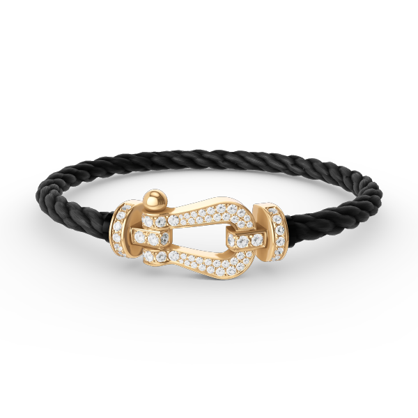 [Moco]FORCE LARGE HORSESHOE FULL DIAMOND BRACELET GOLD