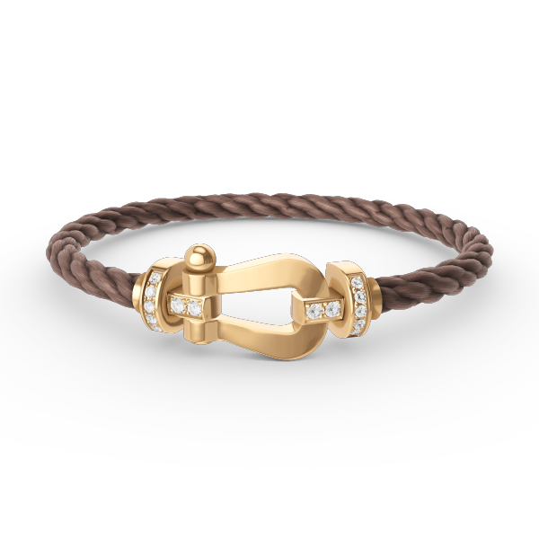 [Moco]FORCE LARGE HORSESHOE HALF DIAMOND BRACELET GOLD