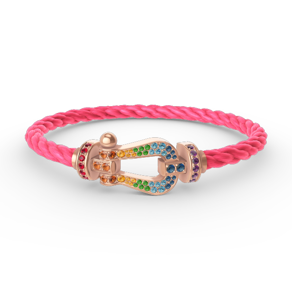 [Moco]FORCE LARGE HORSESHOE  COLORED DIAMOND BRACELET ROSE GOLD