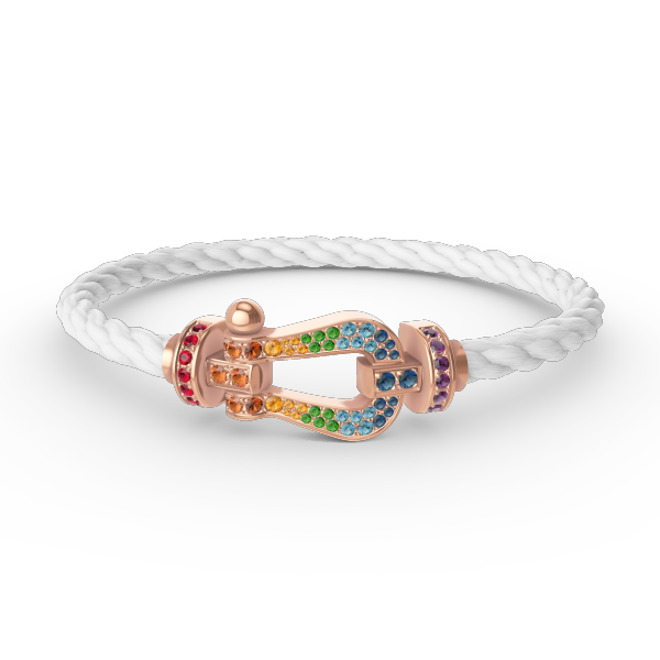 [Moco]FORCE LARGE HORSESHOE  COLORED DIAMOND BRACELET ROSE GOLD