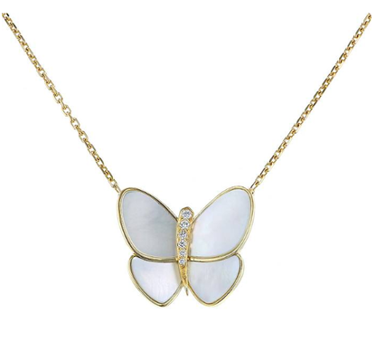 [Moco]BUTTERFLY GOLD MOP DIAMOND NECKLACE