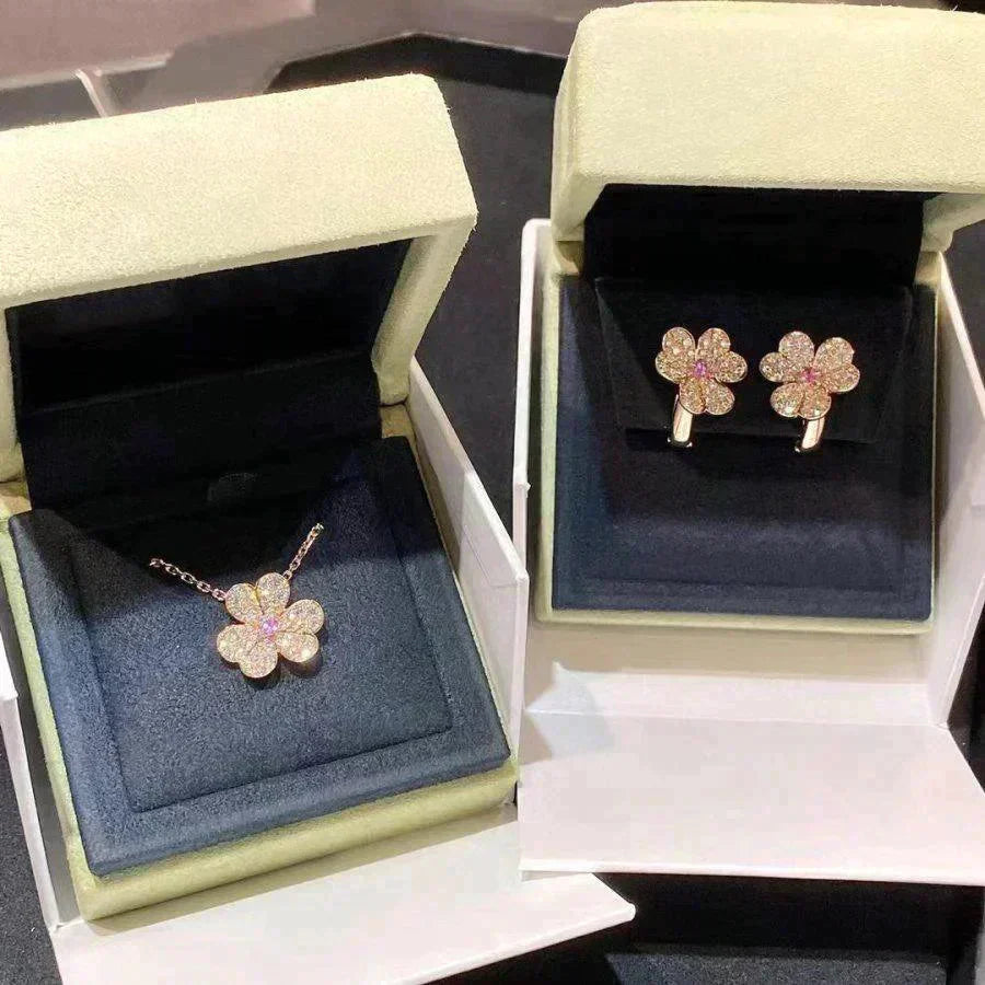 [Moco]FRIVOLE ROSE GOLD FLOWER DIAMOND NECKLACE