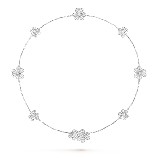 [Moco]FRIVOLE SILVER 9 FLOWERS NECKLACE