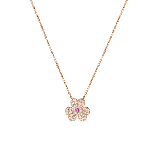 [Moco]FRIVOLE ROSE GOLD FLOWER DIAMOND NECKLACE