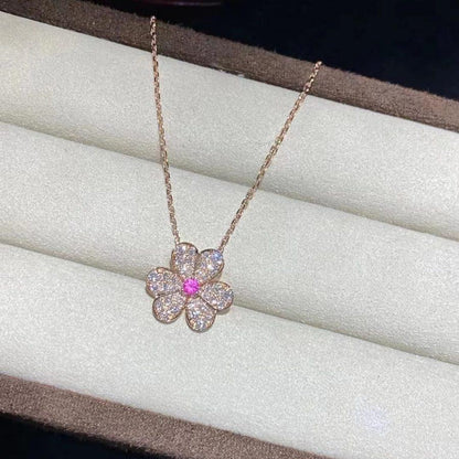 [Moco]FRIVOLE ROSE GOLD FLOWER DIAMOND NECKLACE