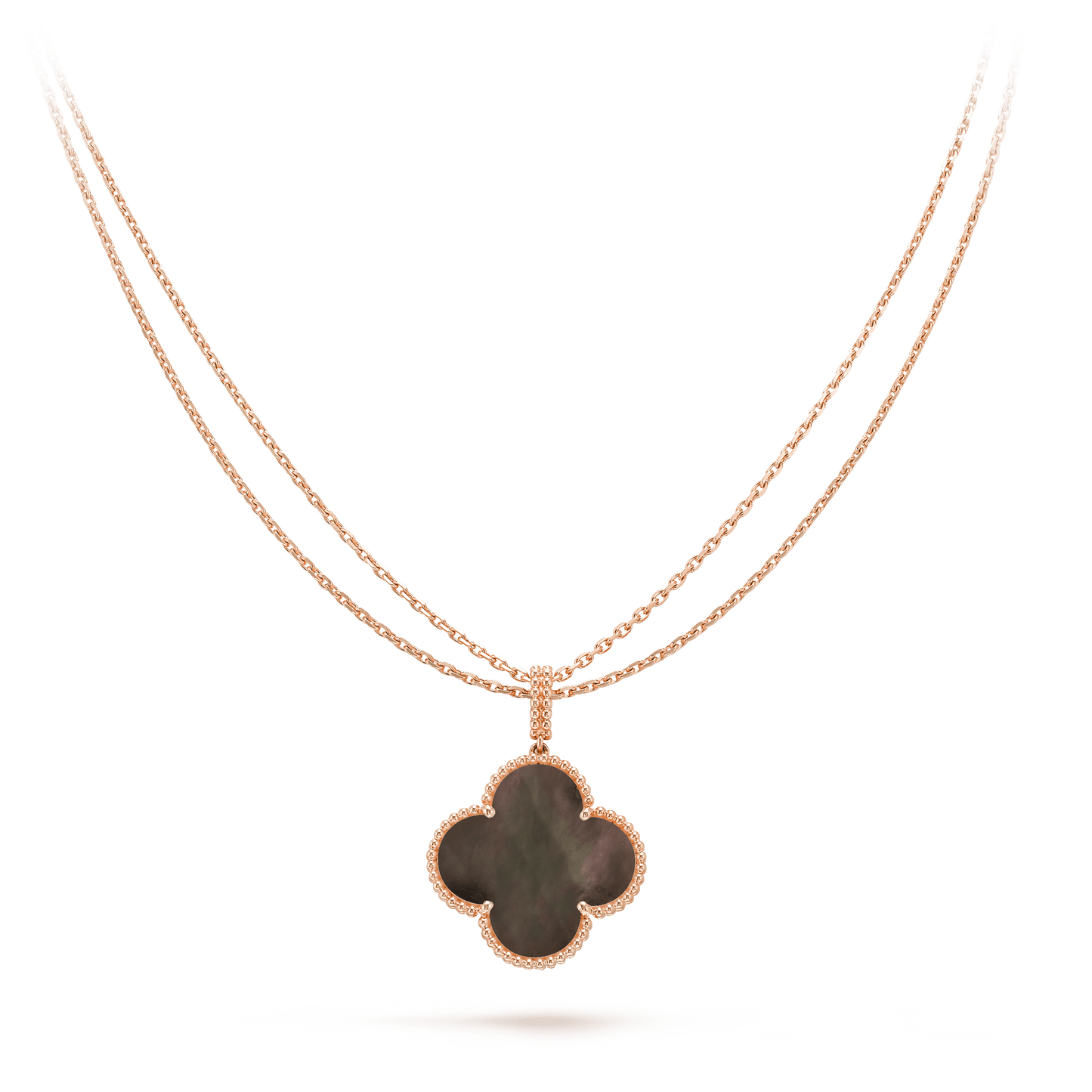 [Moco]CLOVER 25MM GOLD DARK MOP BIG CLOVER NECKLACE