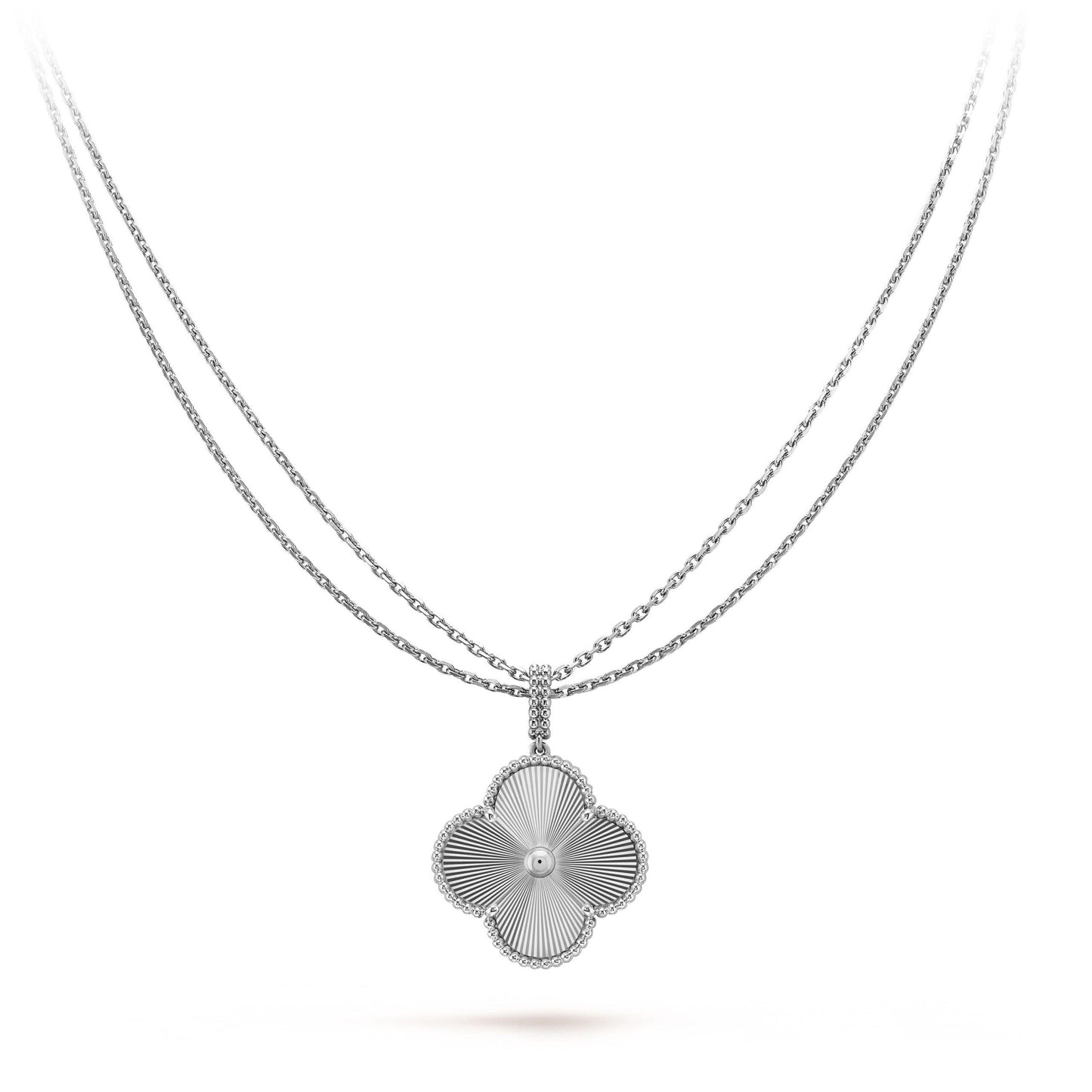 [Moco]CLOVER 25MM SILVER BIG CLOVER NECKLACE