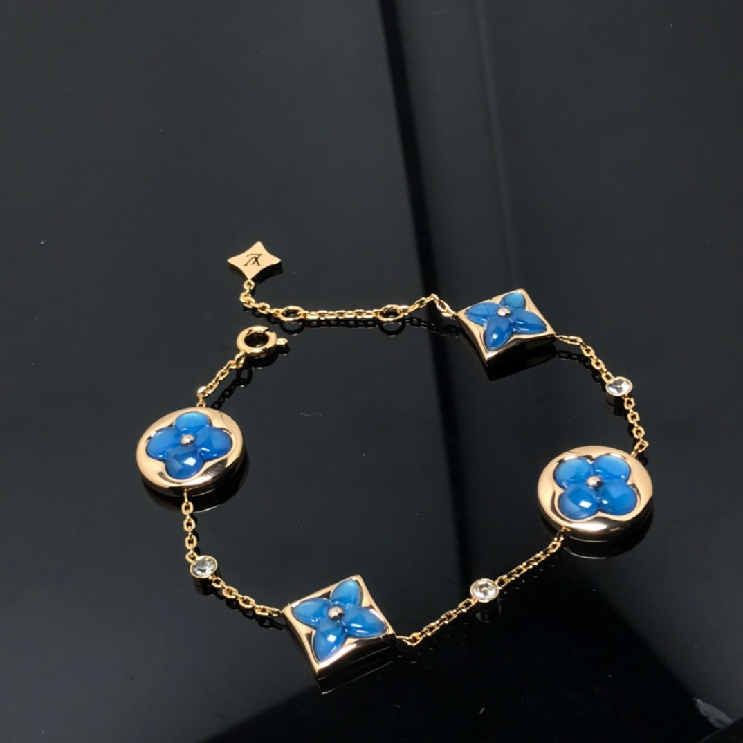 [Moco]STAR AND SUN 4 MOTIF BLUE BRACELET