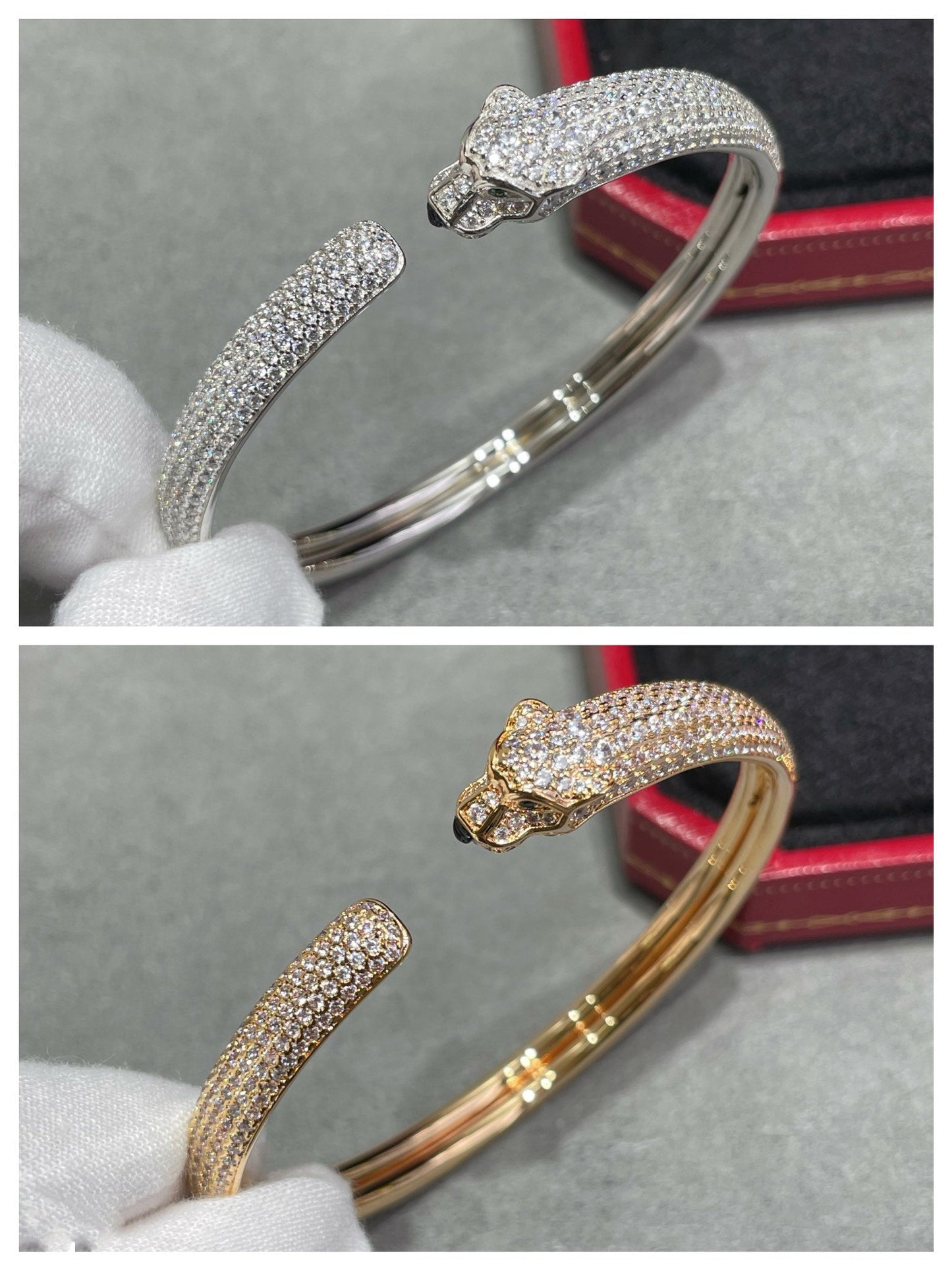 [Moco]PANTHERE FULL DIAMOND OPEN BRACELET