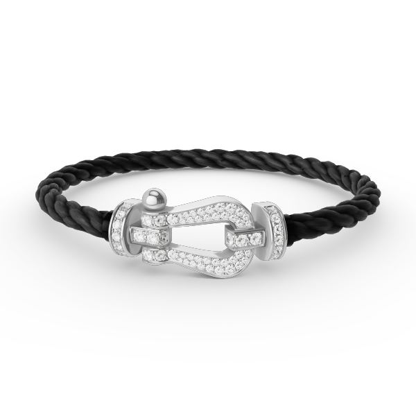 [Moco]FORCE LARGE HORSESHOE FULL DIAMOND BRACELET SILVER